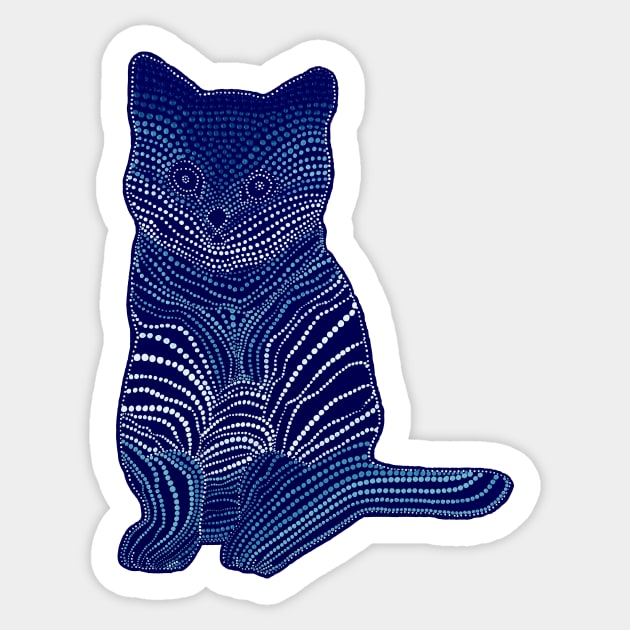 Meow Meow - Monochrome Navy Blue Sticker by Amy Diener